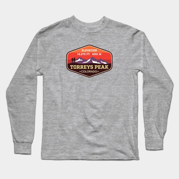 Torreys Peak Colorado - 14ers Mountain Climbing Badge Long Sleeve T-Shirt by TGKelly